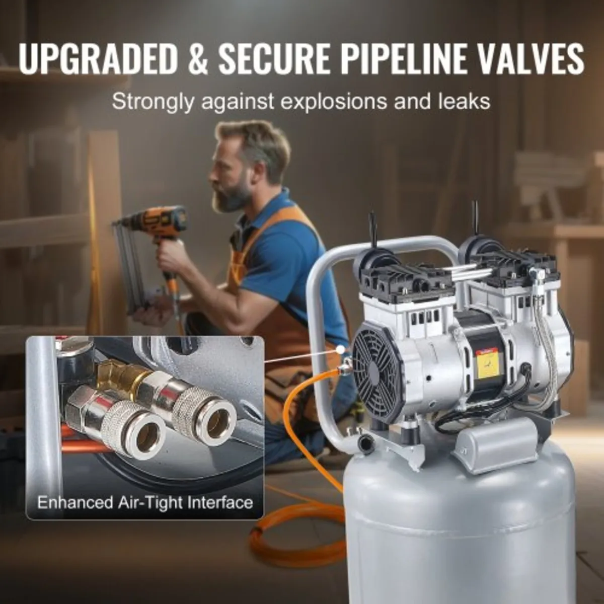 49.2 L Air Compressor 2HP 4 SCFM 90PSI Oil Free Ai - Image 3
