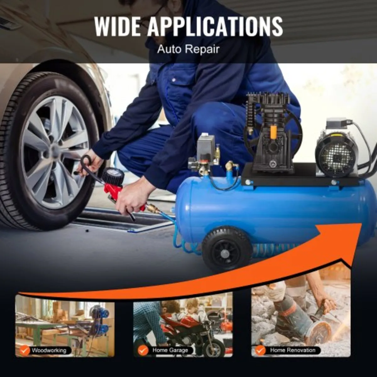 Air Compressor Pump Head, 3HP 5.8CFM 90PSI, Twin - Image 4