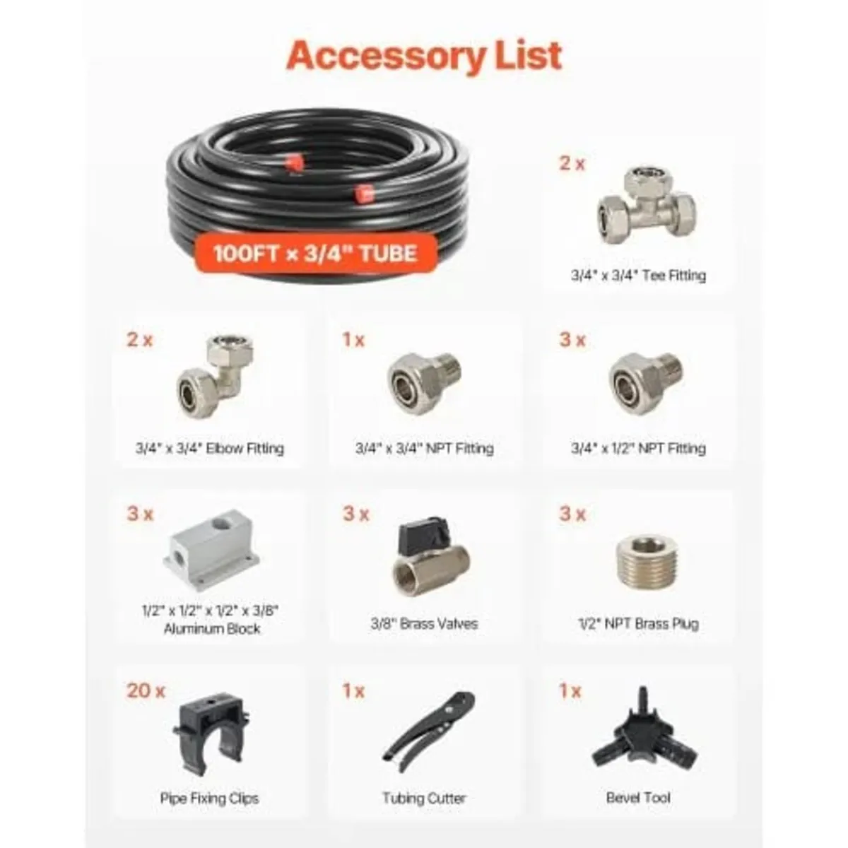 Air Compressor Line Kit, 100FT x 3/4", HDPE-Alumin - Image 4