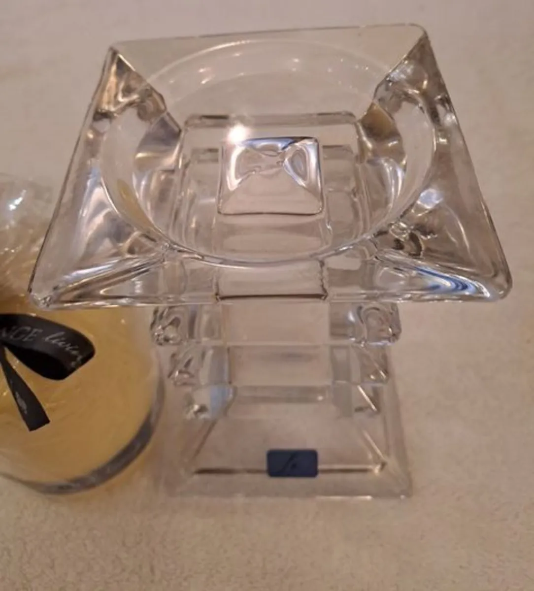 Crystal candle holder and candle NEW - Image 2