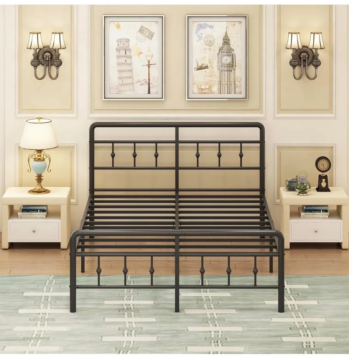 King Size Bed Frame with Victorian Headboard and F - Image 2