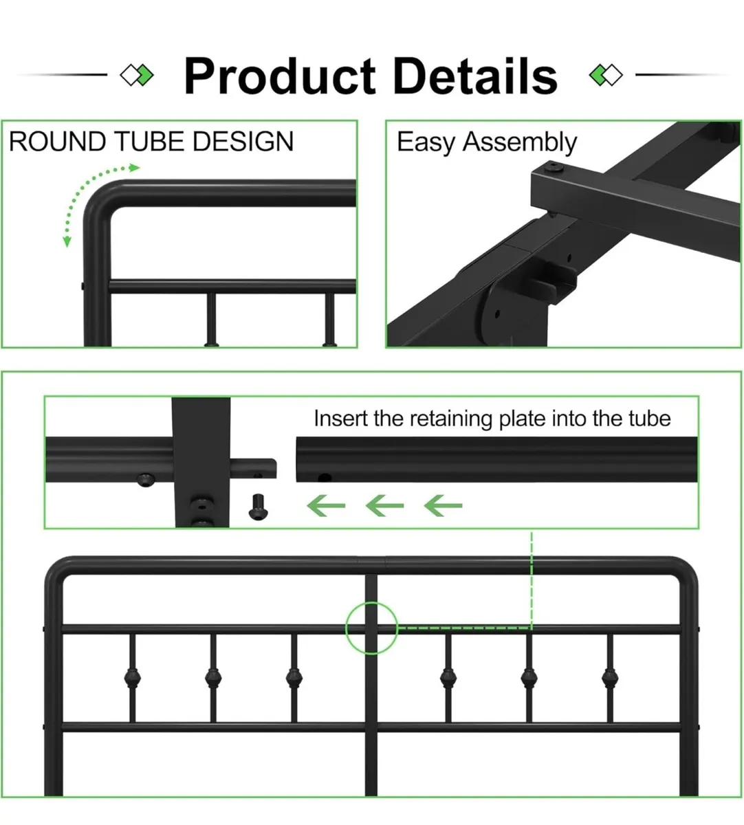 King Size Bed Frame with Victorian Headboard and F - Image 3