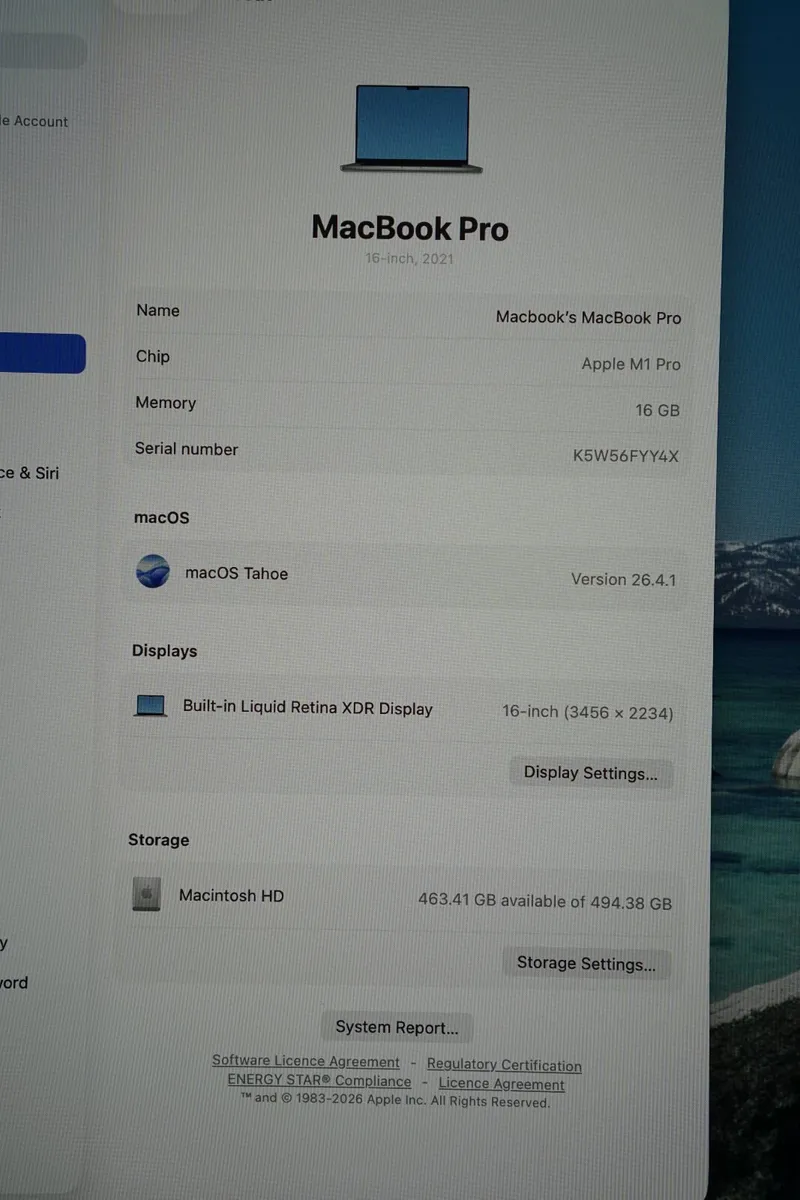 MacBook Pro 16" 2021 M1 Pro | 16GB | 512GB | 99% - Image 2