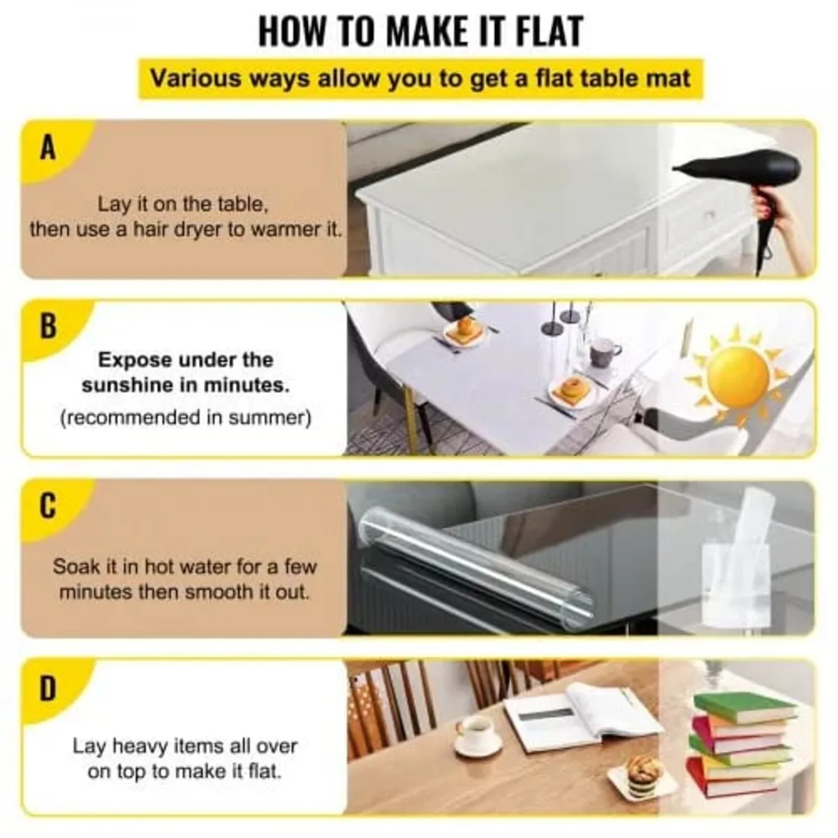 Plastic Table Cover, 36 x 54 Inch 1.5 mm Thick Cle - Image 3