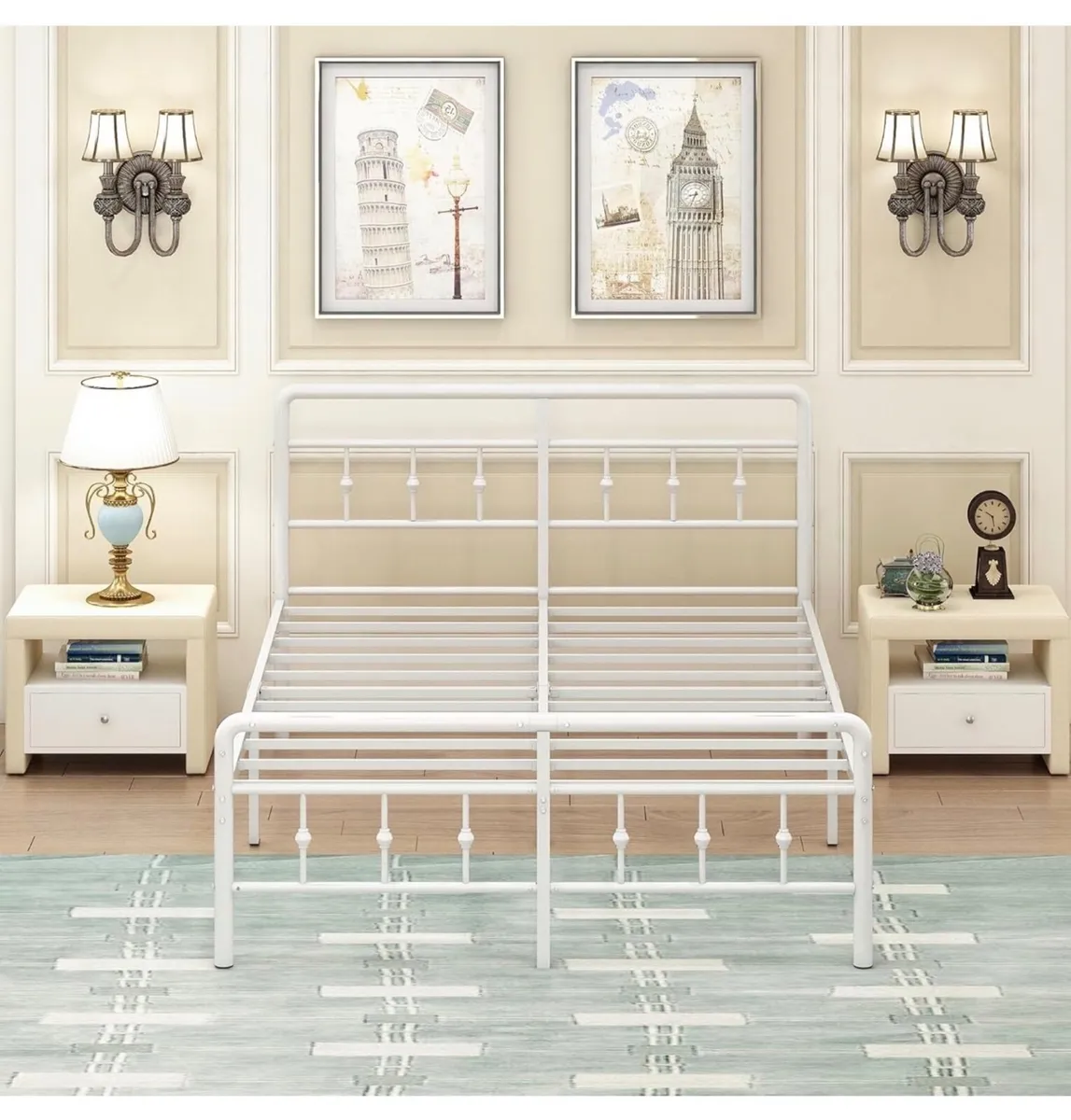 King Size Bed Frame with Victorian Headboard and F - Image 2