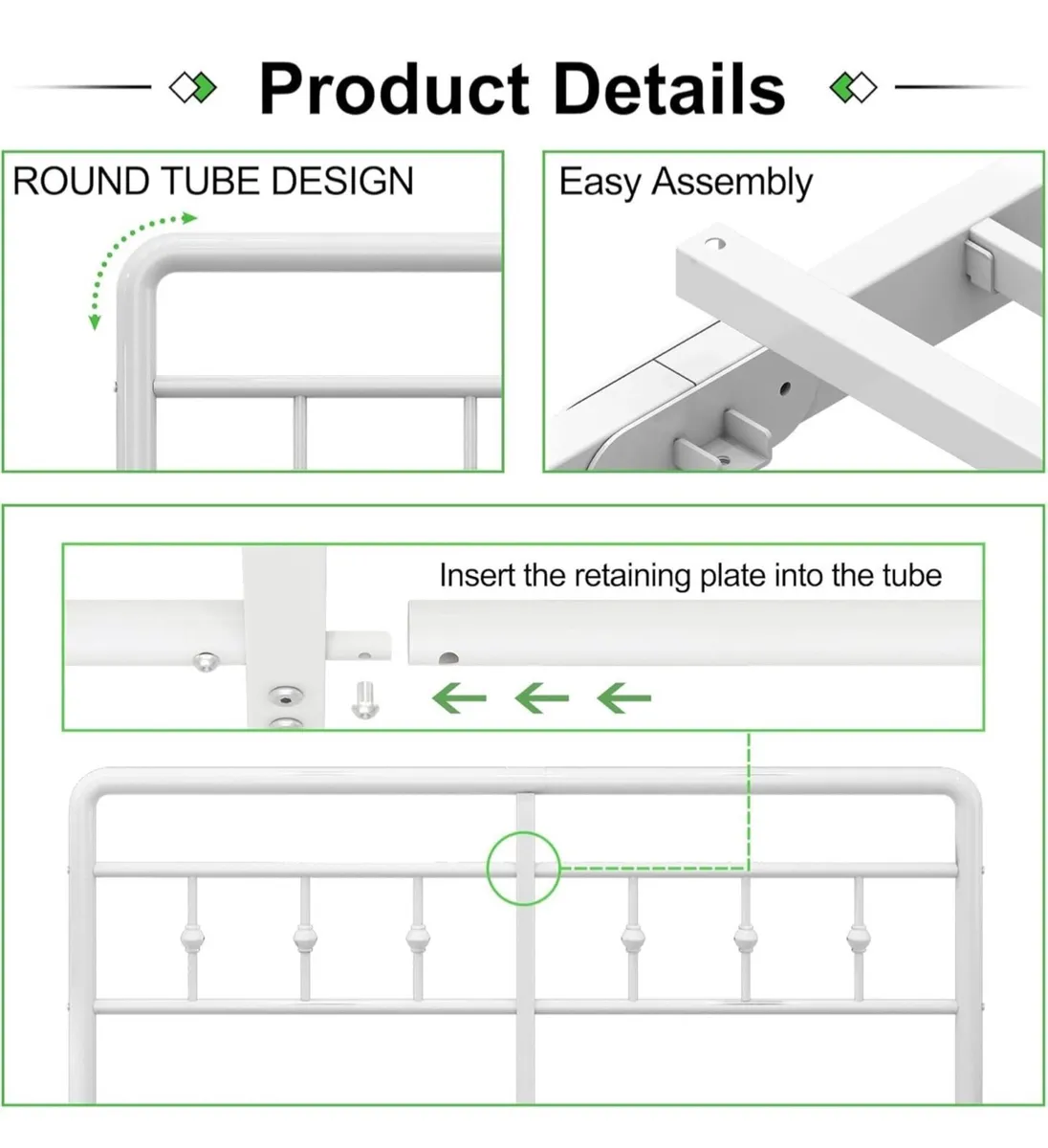 King Size Bed Frame with Victorian Headboard and F - Image 3