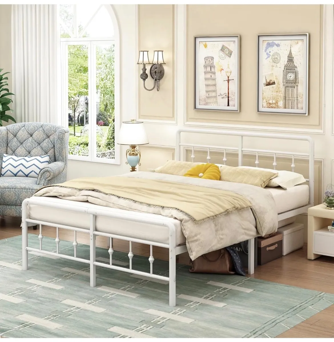 King Size Bed Frame with Victorian Headboard and F - Image 4