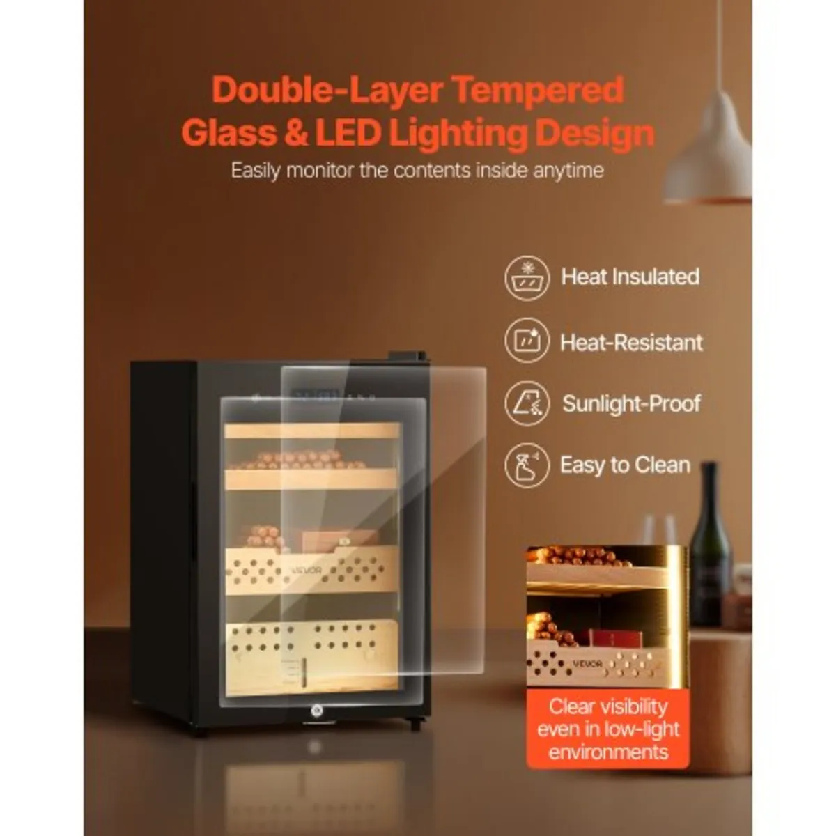 Electric Humidor, 60L, 350 Counts Electric Cigar H - Image 4