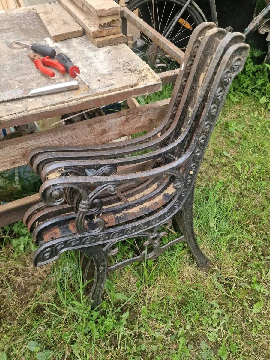 Cast iron Garden bench ends + backs - Image 1
