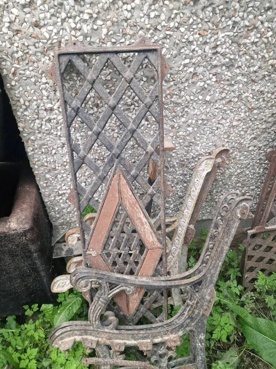 Cast iron Garden bench ends + backs - Image 2