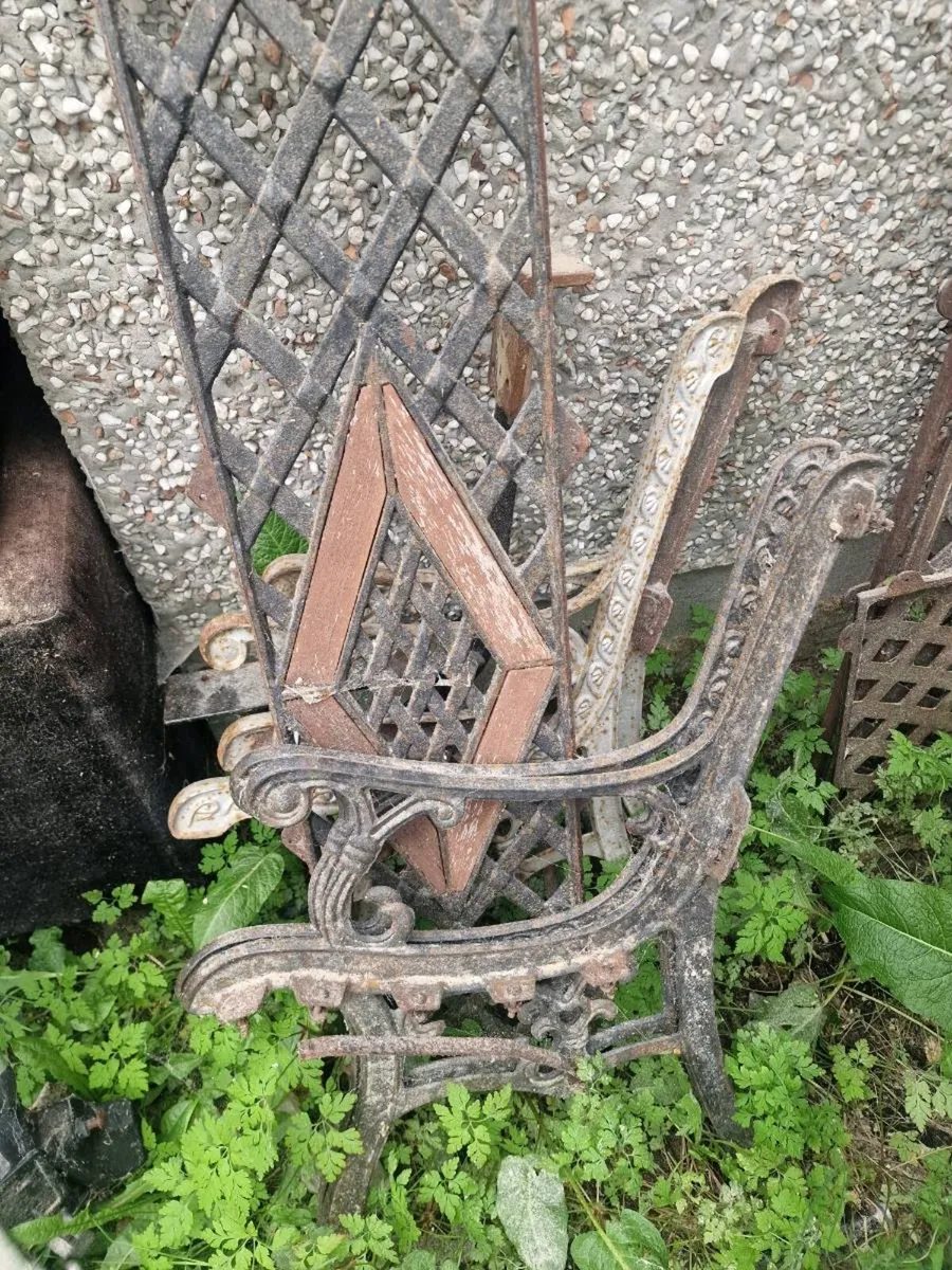 Cast iron Garden bench ends + backs - Image 3
