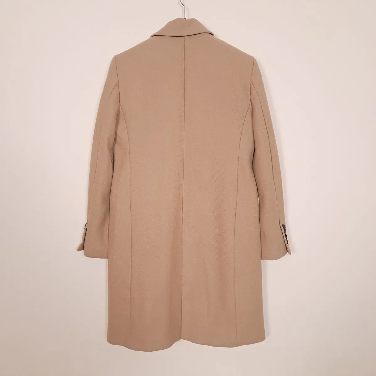 Zara Camel Tan Beige Longline Coat Size M - Image 2