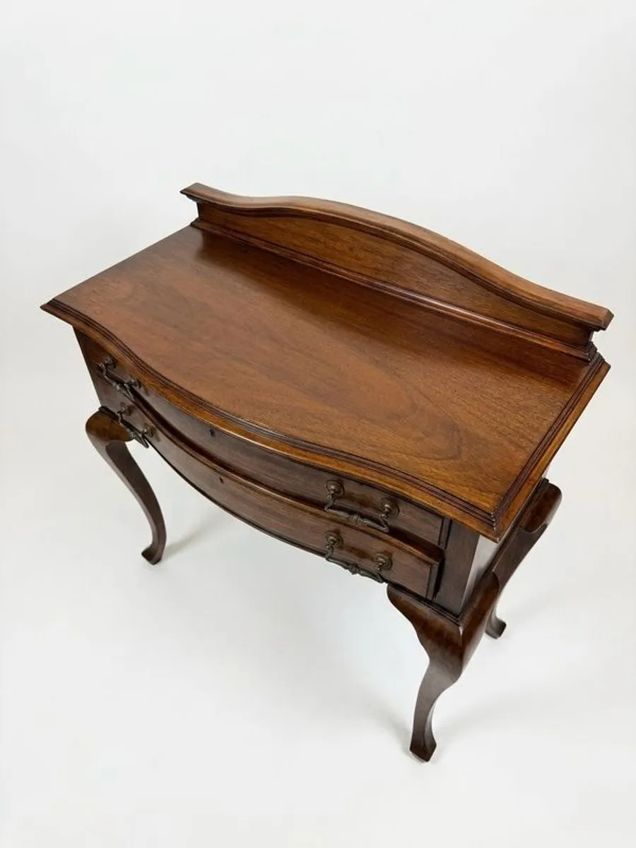 Early 20th Century Bow Fronted Side Table with Gallery - Image 3
