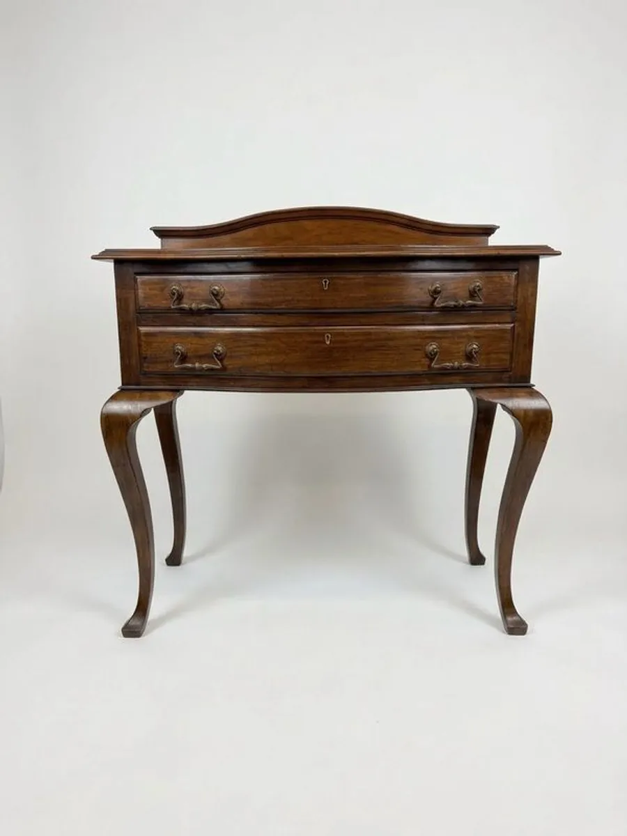 Early 20th Century Bow Fronted Side Table with Gallery - Image 1