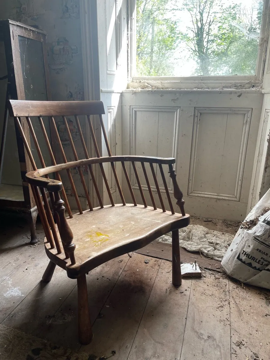 Primitive 19c Irish Hearth chair - Image 3