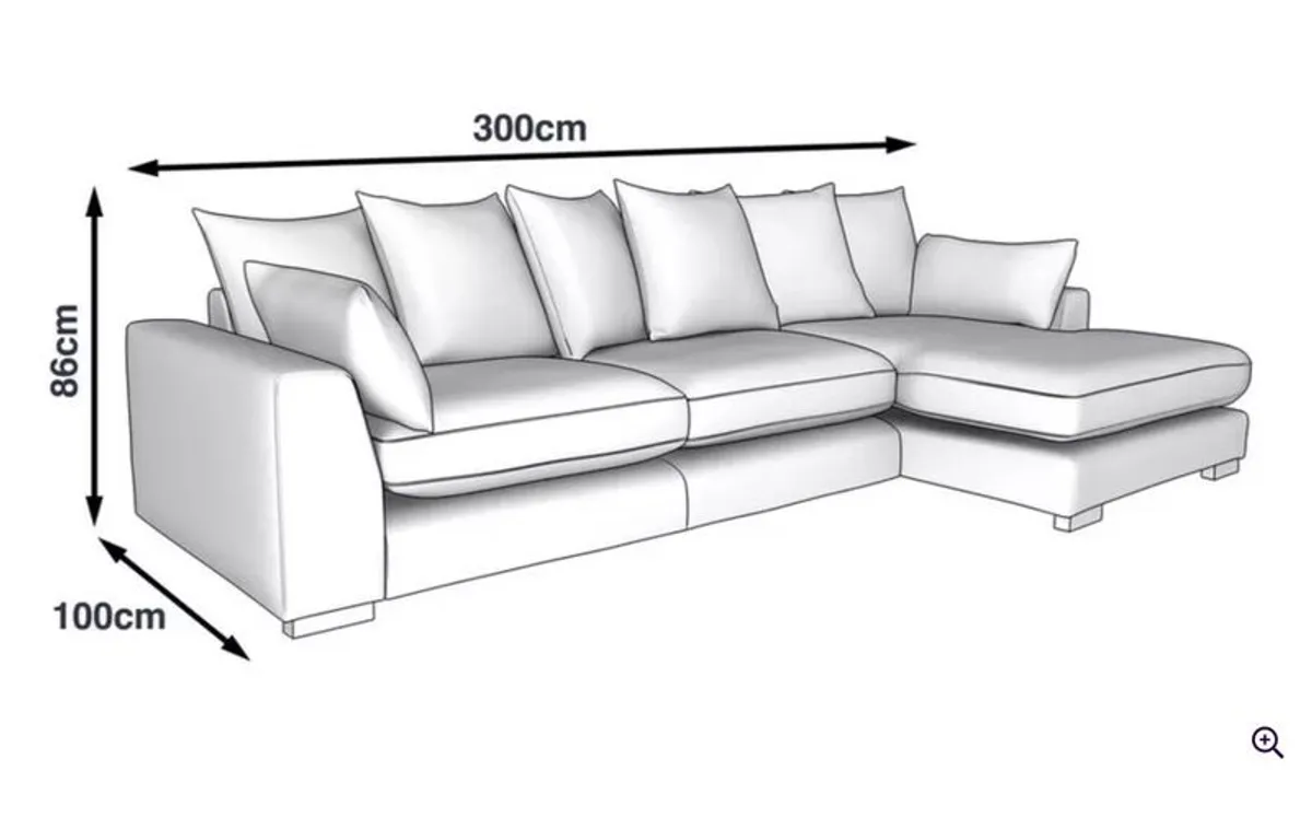 DFS Teal Velvet Corner Sofa with Chaise - Image 4