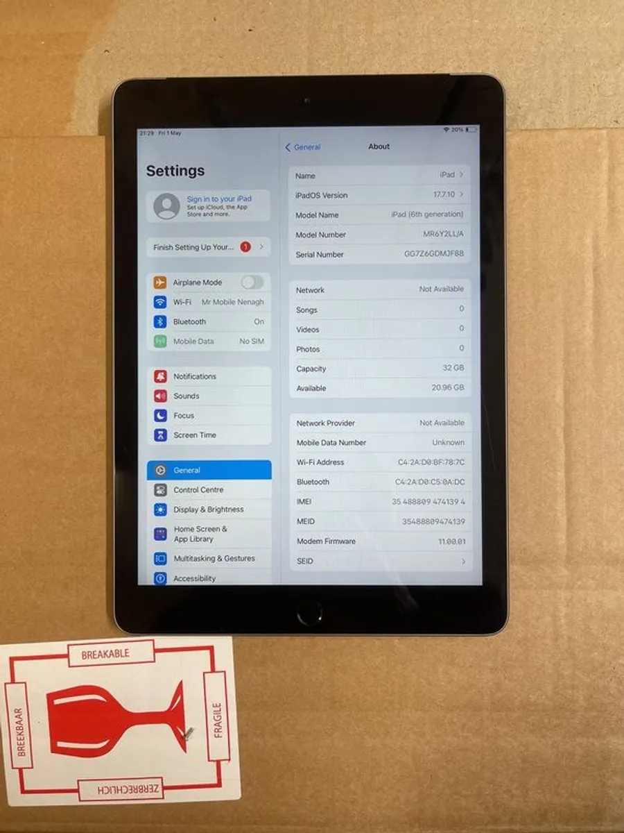 Apple iPad 6th Gen 32GB 4G Unlocked - Image 2