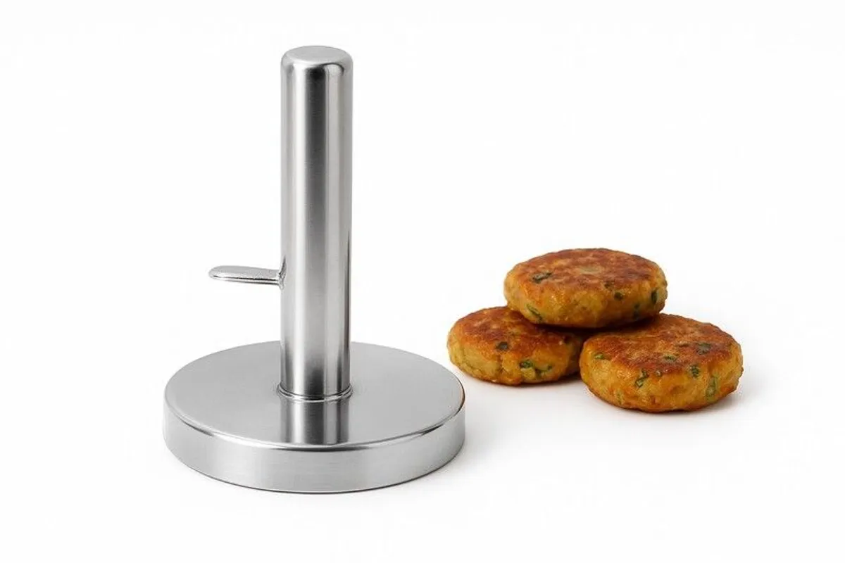 Handmade, Stainless Steel Patty and Falafel Maker Set: 5-Size Dough Cutters - Image 2