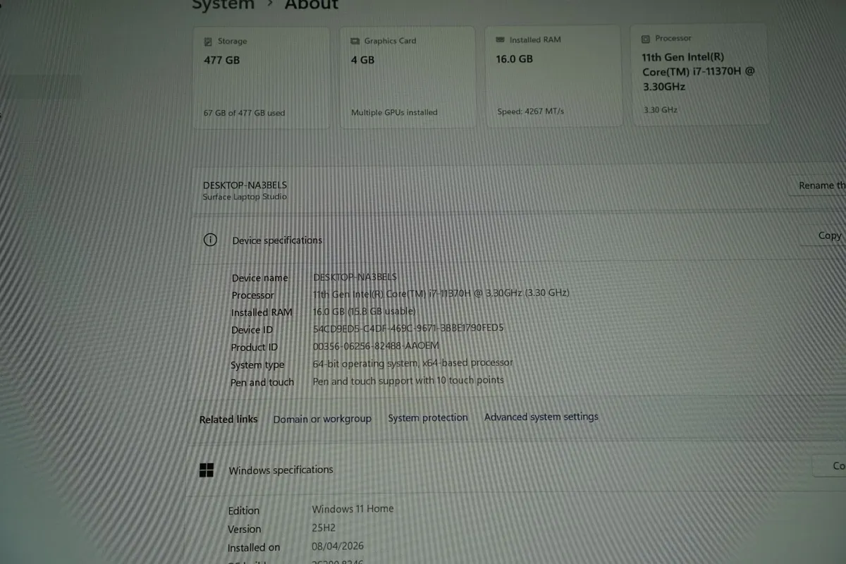 Microsoft Surface Laptop Studio | i7-11370H | 3050 - Image 3
