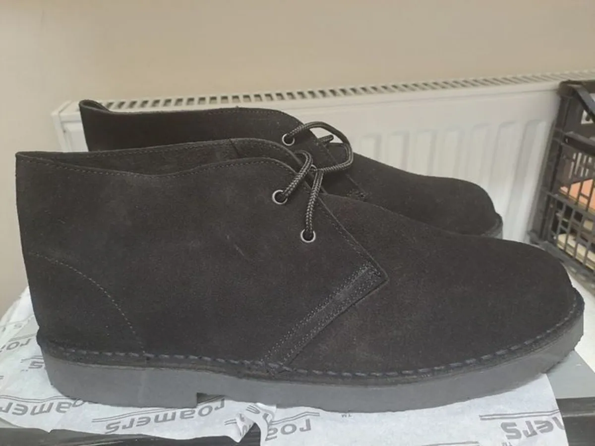 Roamers Black Suede Desert Boots UK 12 - Image 1