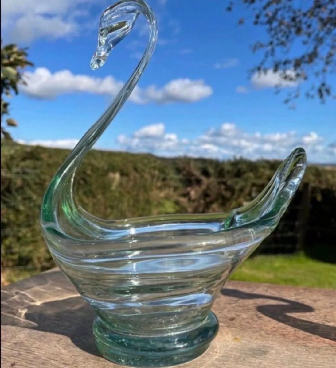 Three vintage glass art swans - Image 3