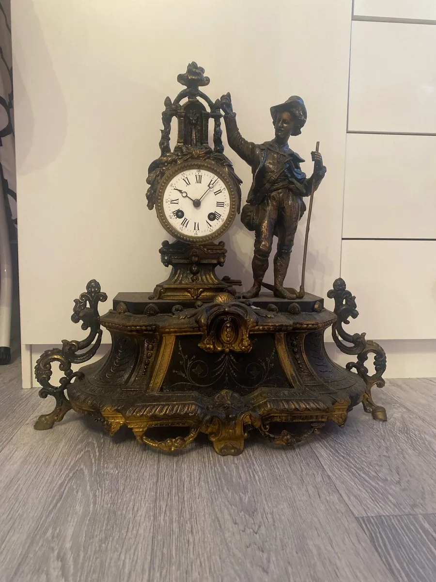 Antique brass clock