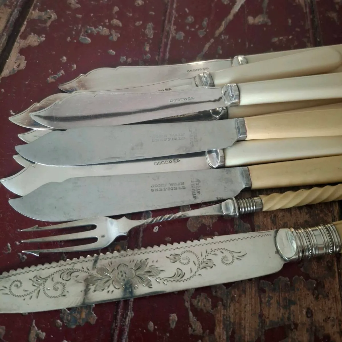 Silverplate Faux Bone Set - Image 3
