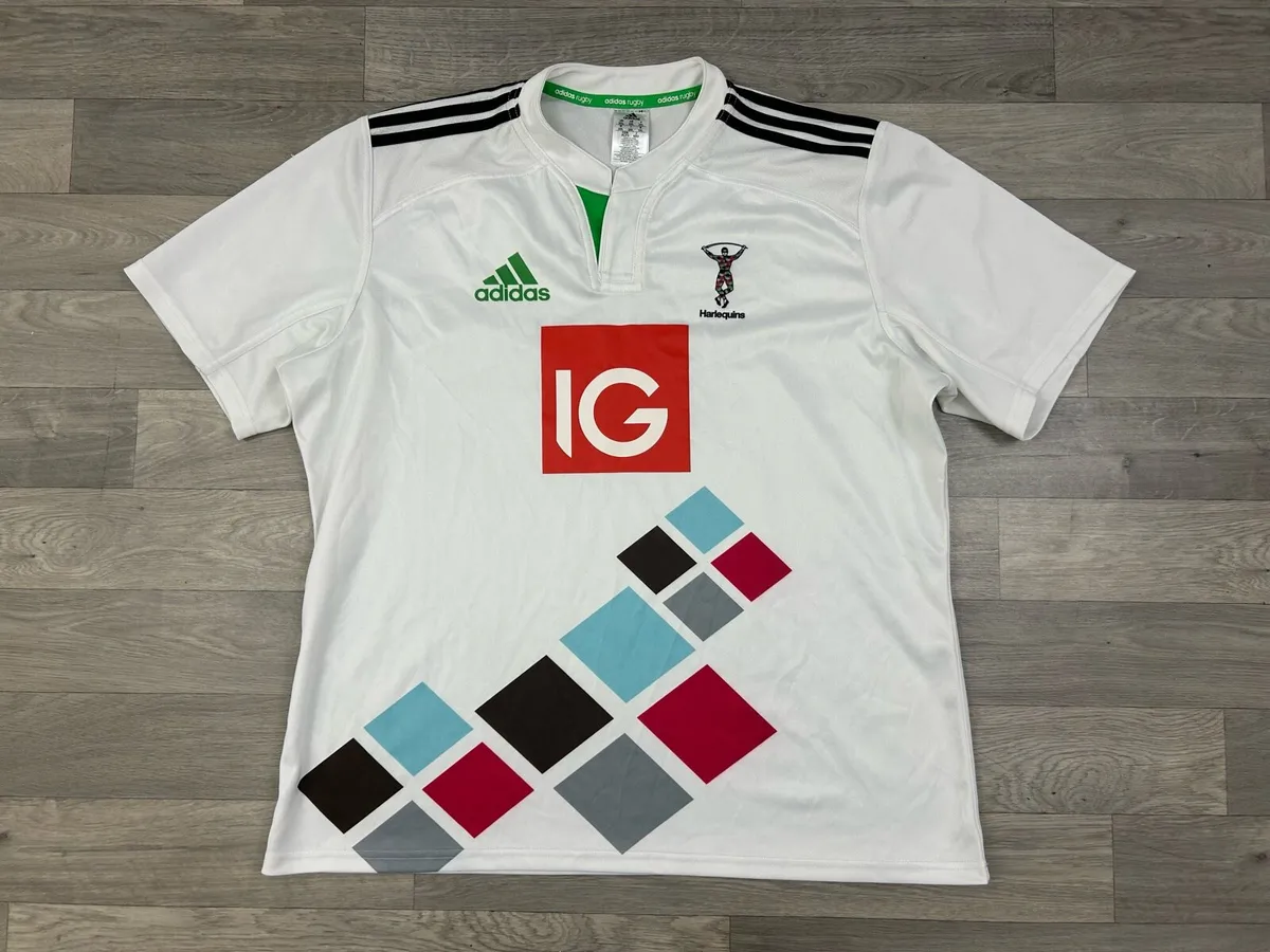 Adidas Harlequins Rugby Jersey Shirt Mens XXL - Image 1