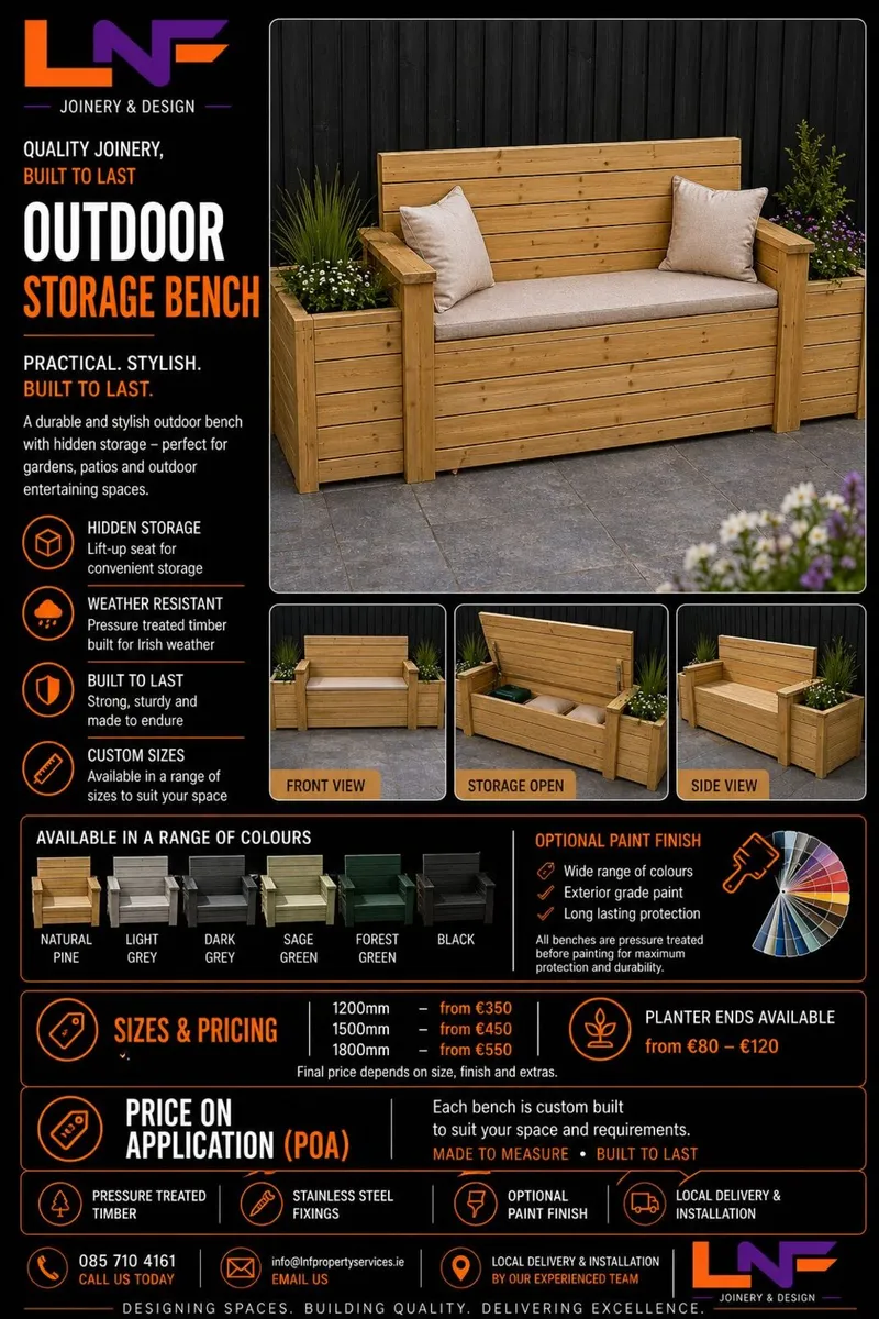 Outdoor Storage Bench's - Planters - Image 2
