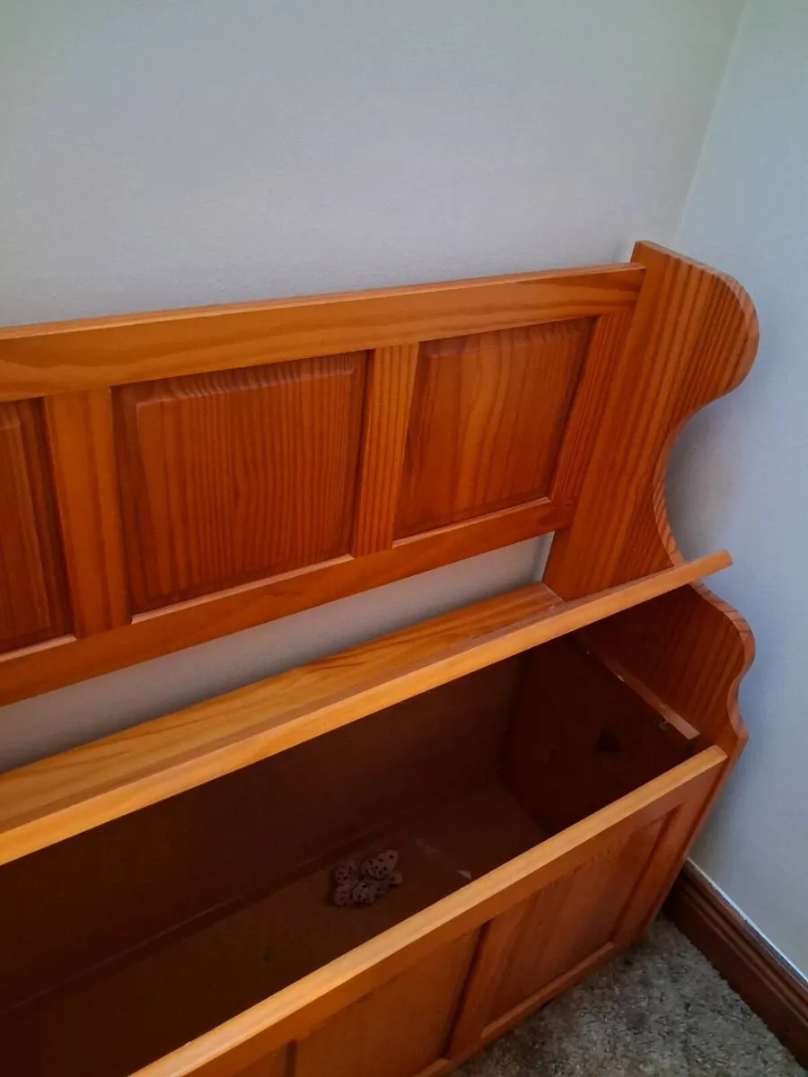Furniture wooden seat with storage box - Image 3