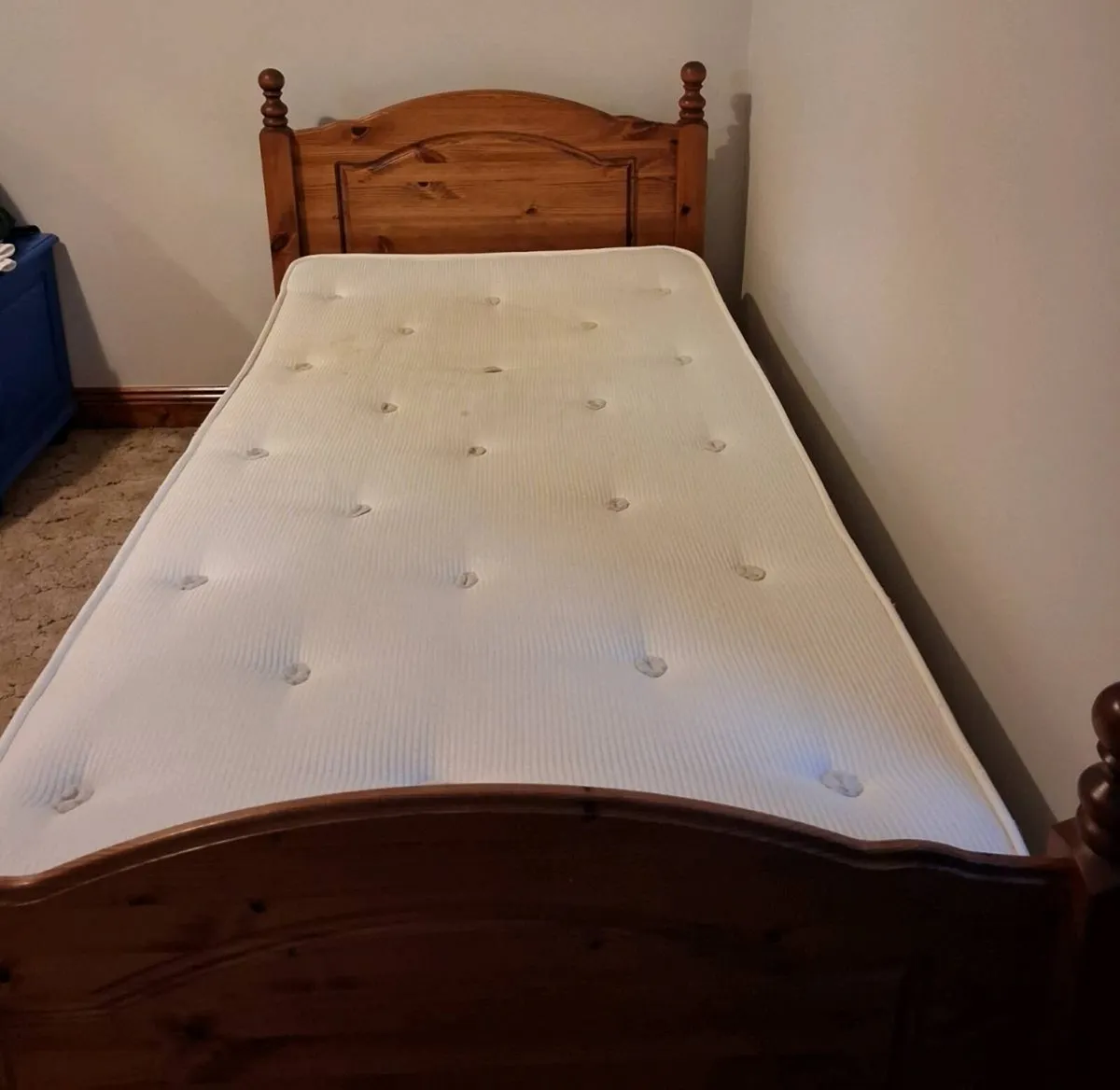 Single bed and mattress