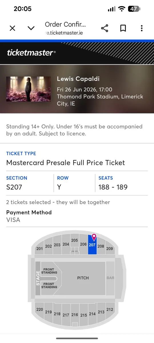 2 Lewis Capaldi tickets - Image 2