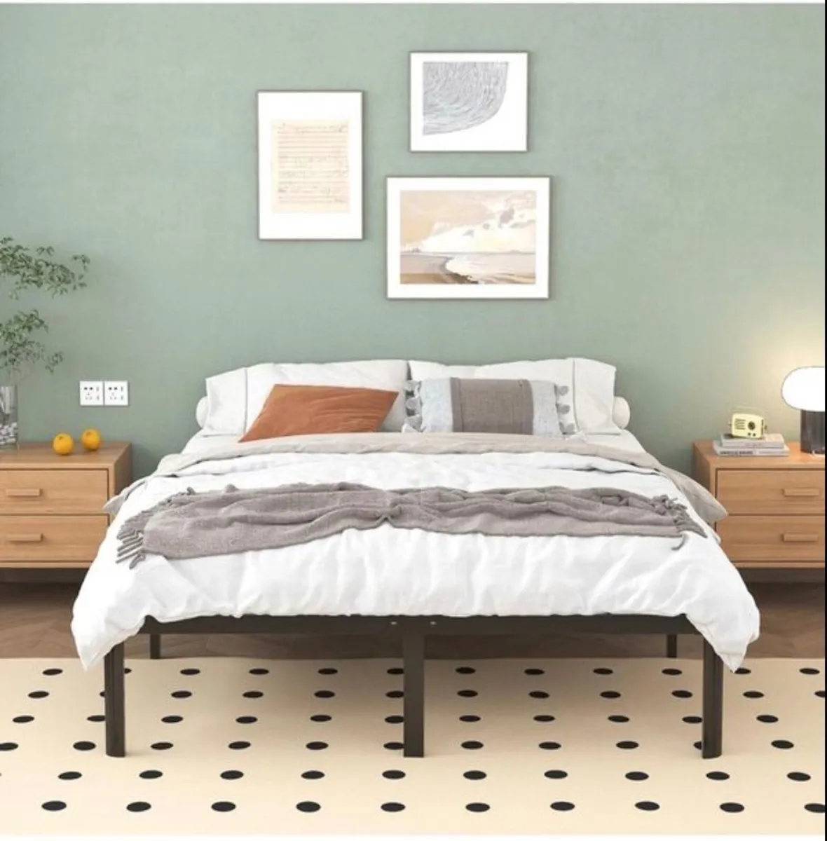 King Size Bed Frame 30.5 cm High with Rounded Corn - Image 2