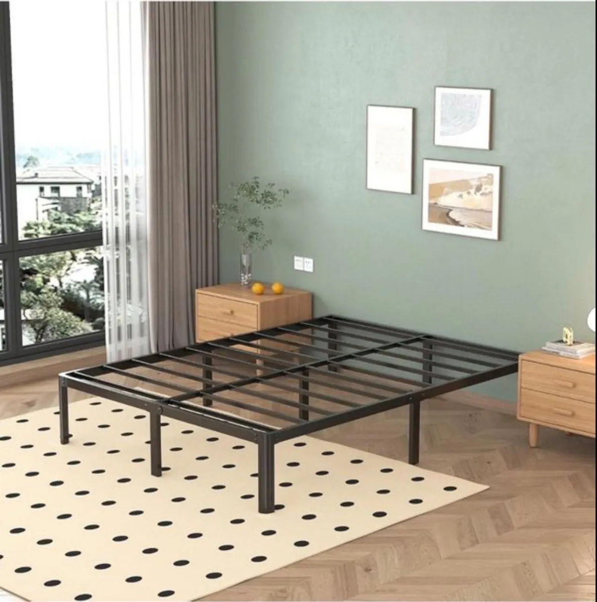 King Size Bed Frame 30.5 cm High with Rounded Corn - Image 3