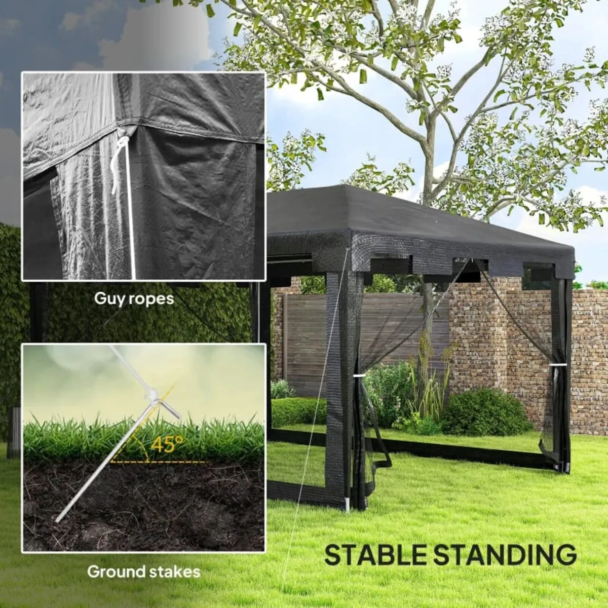 4 m x 3 m Gazebo Party Tent - Outdoor Canopy Garde - Image 3
