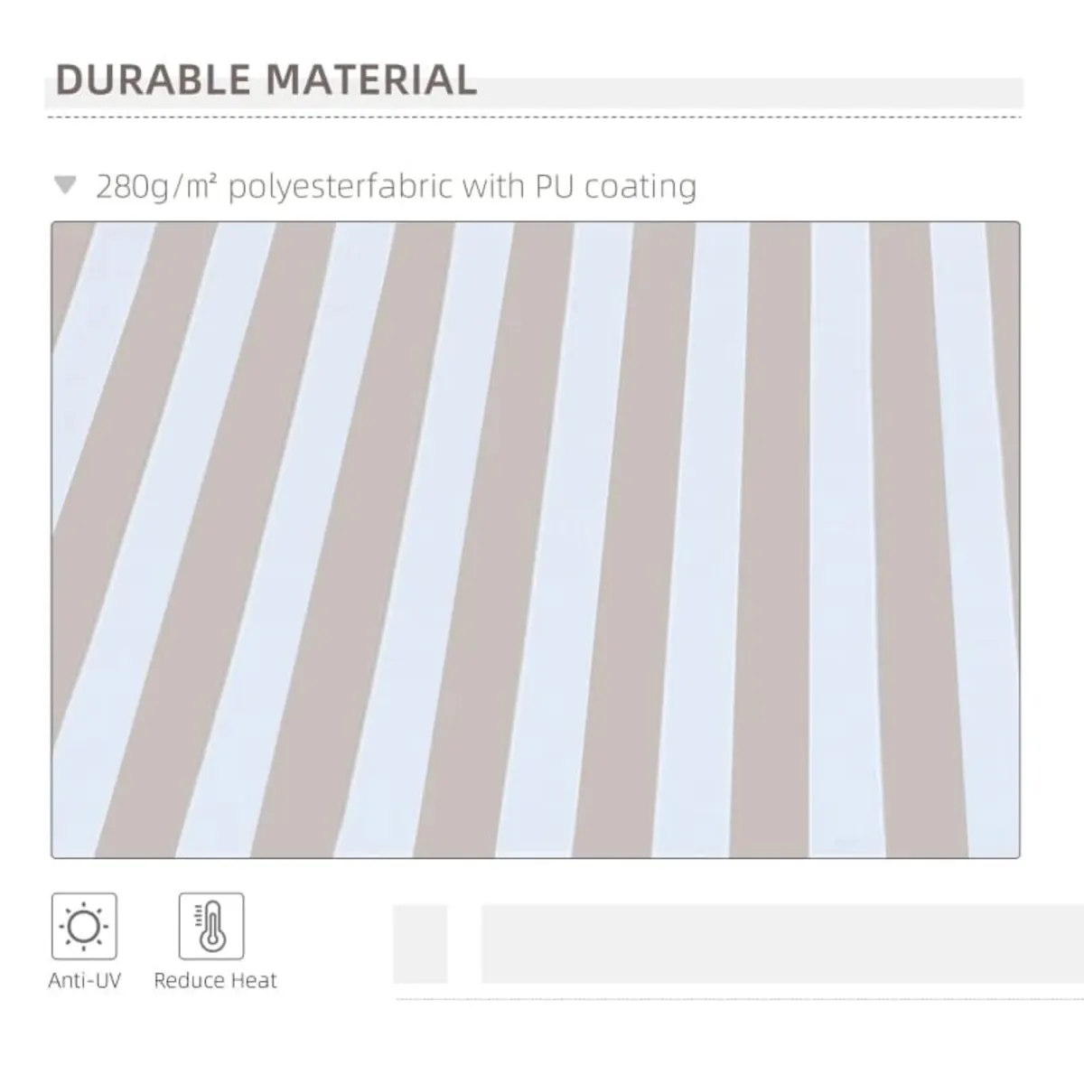 10' x 8' Manual Retractable Sun Shade Patio Awning - Image 4