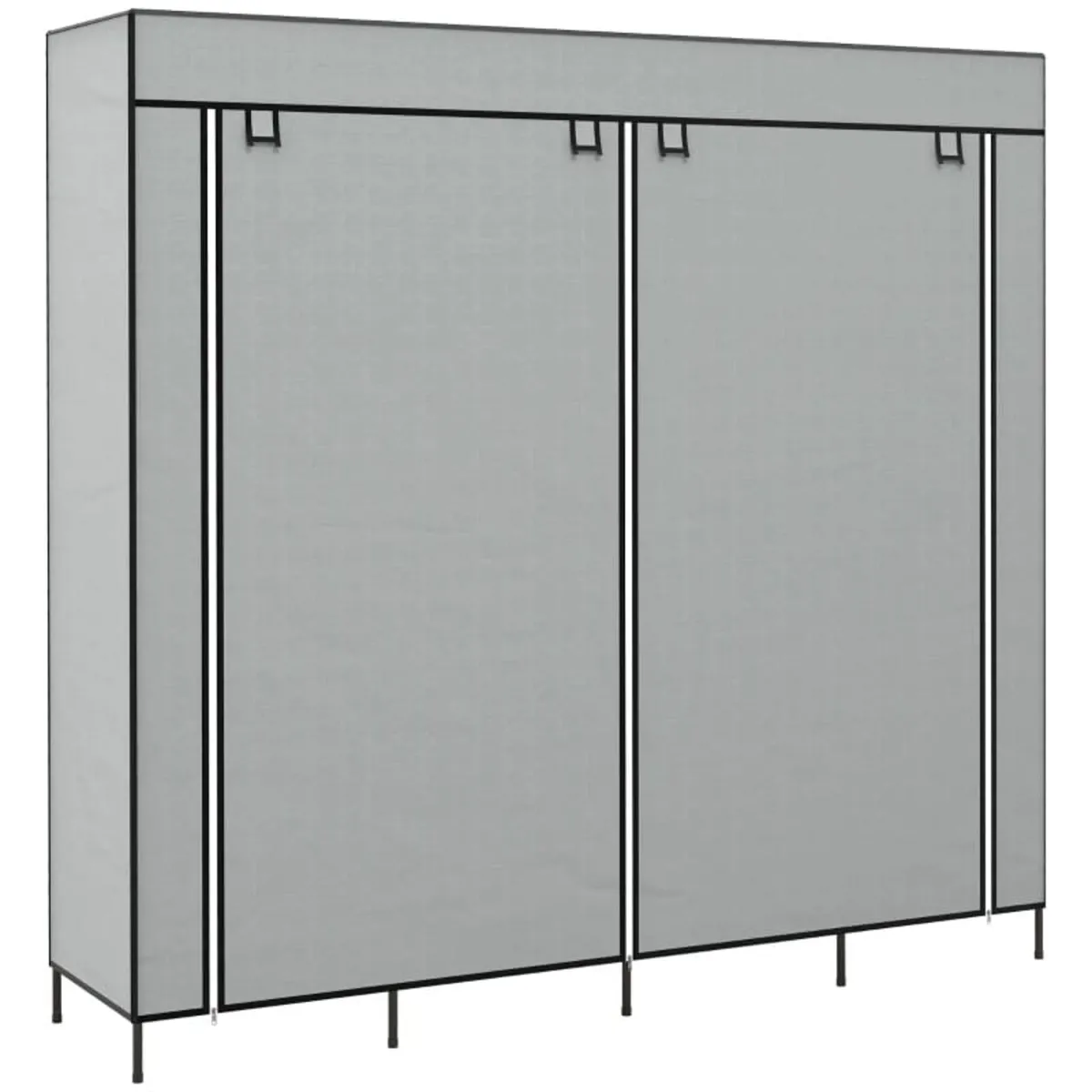Fabric Wardrobe Closet, Doors, 2 Clothes Rails, 10 - Image 4