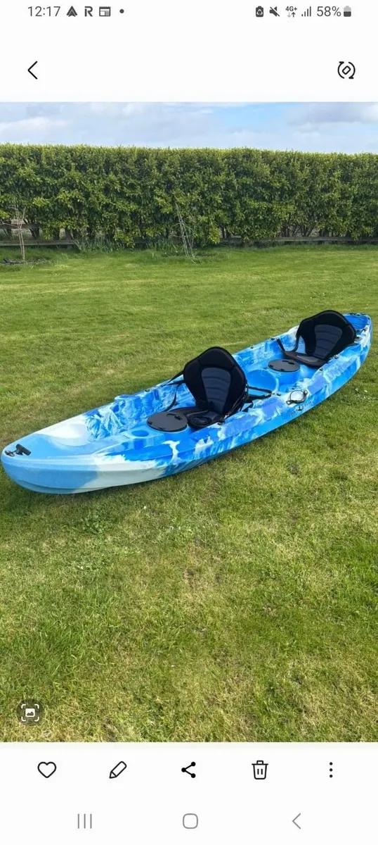 kayak - 2.5-seater sit-on-top rigid USED ONCE ONLY - Image 1
