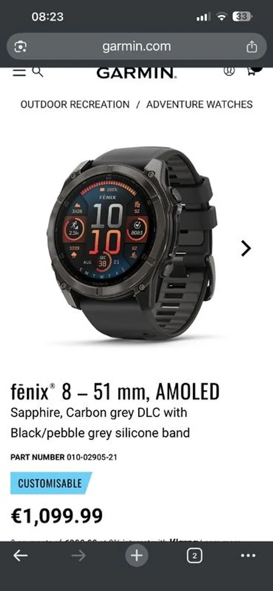 Garmin Fenix 8 - Carbon Grey DLC Titanium - 51mm - Image 1