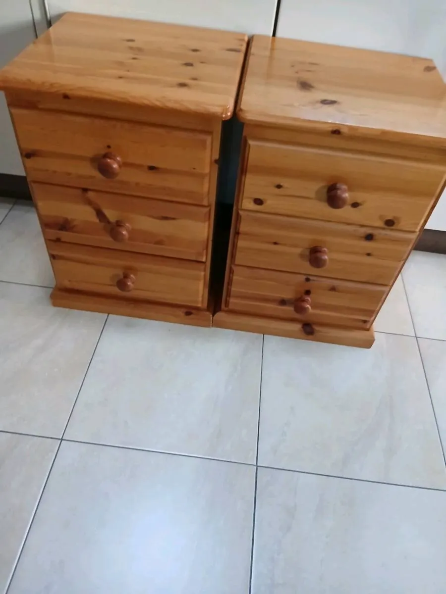 PINE BEDSIDE CABINETS.  X 4 - Image 2