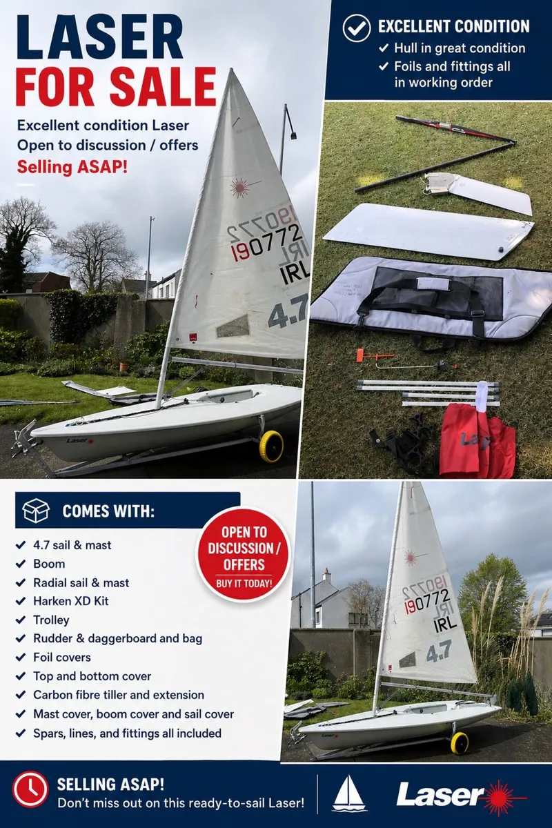 Laser dinghy for sale - Image 1