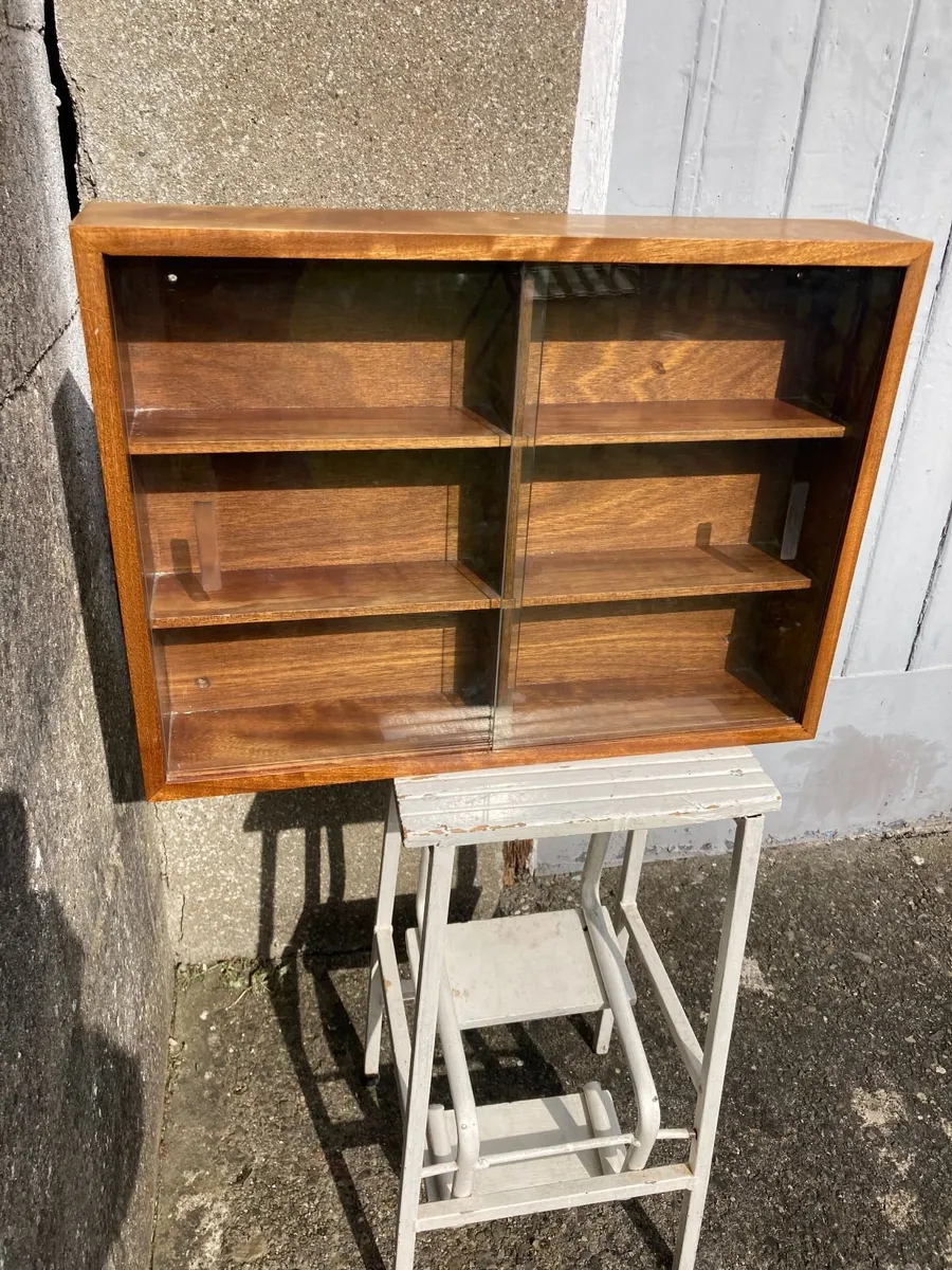Wall Cabinet / Mid Century /Shelf / Glazed Doors - Image 2