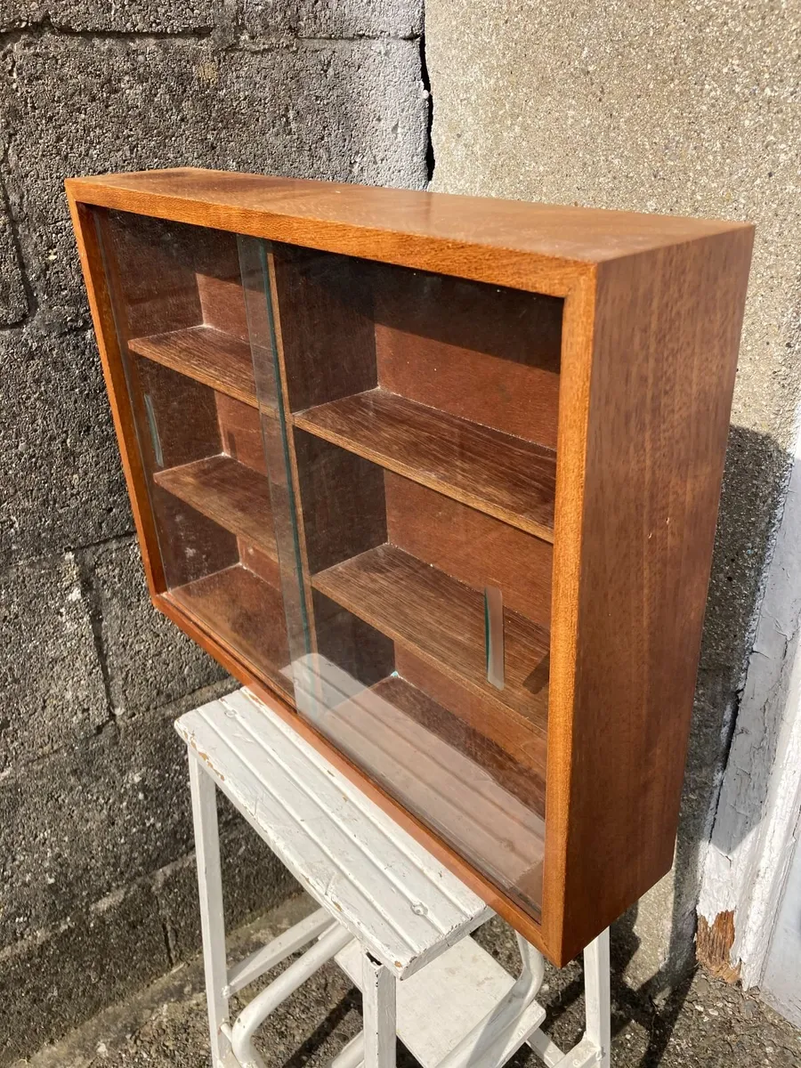 Wall Cabinet / Mid Century /Shelf / Glazed Doors - Image 3