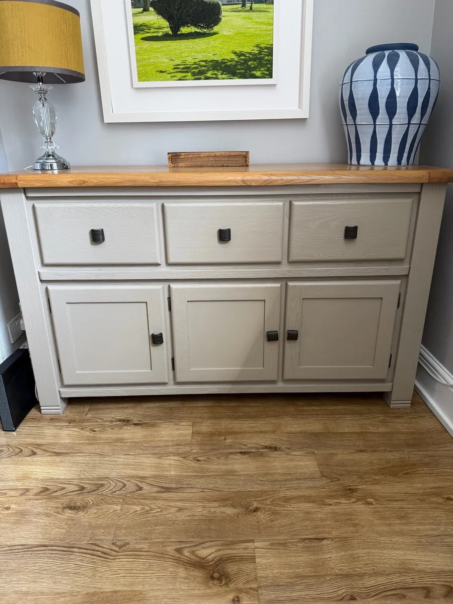 Light Grey Oak 3 Doors Sideboard - Image 1