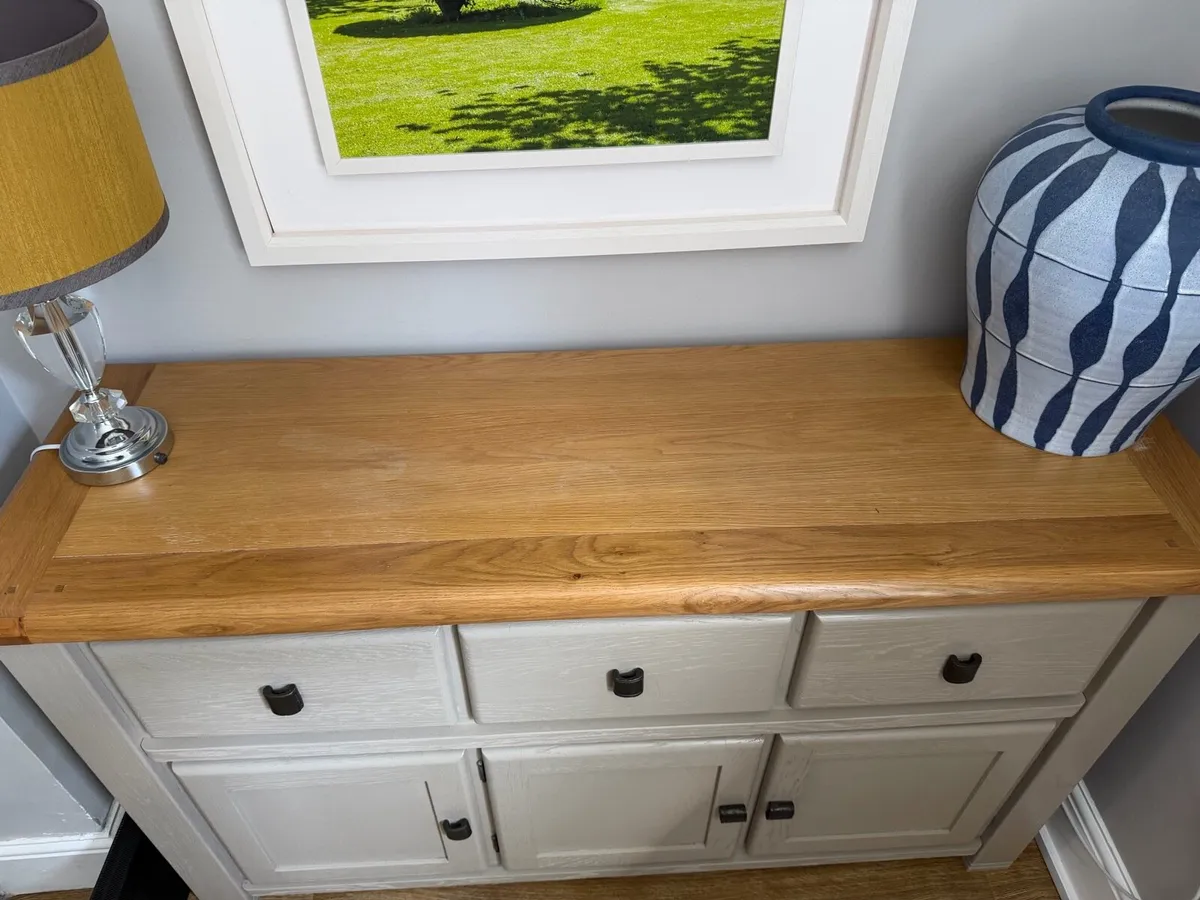 Light Grey Oak 3 Doors Sideboard - Image 3