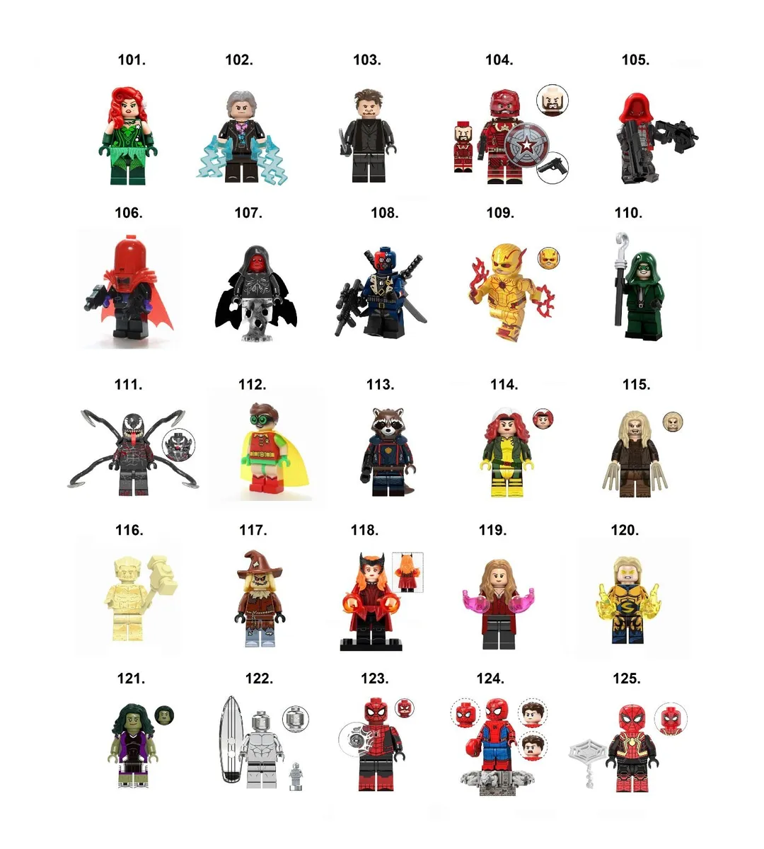 Marvel DC Super Hero Minifigures Compatible (P-Z) - Image 1