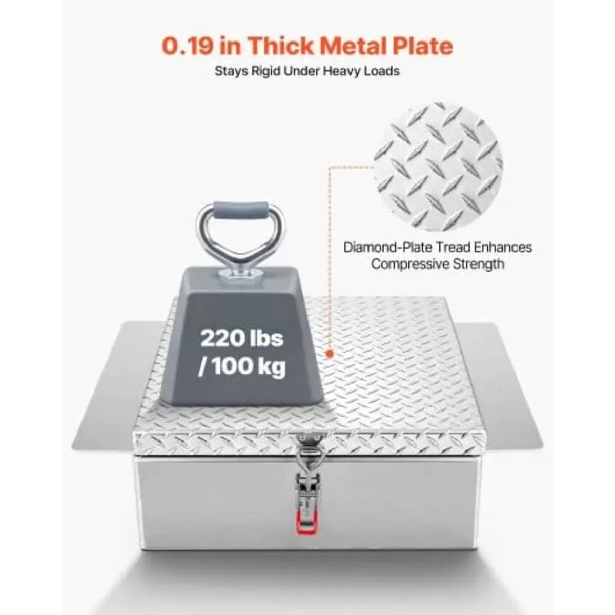 Truck Bed Tool Box, Heavy Duty Aluminum Tool Box w - Image 2