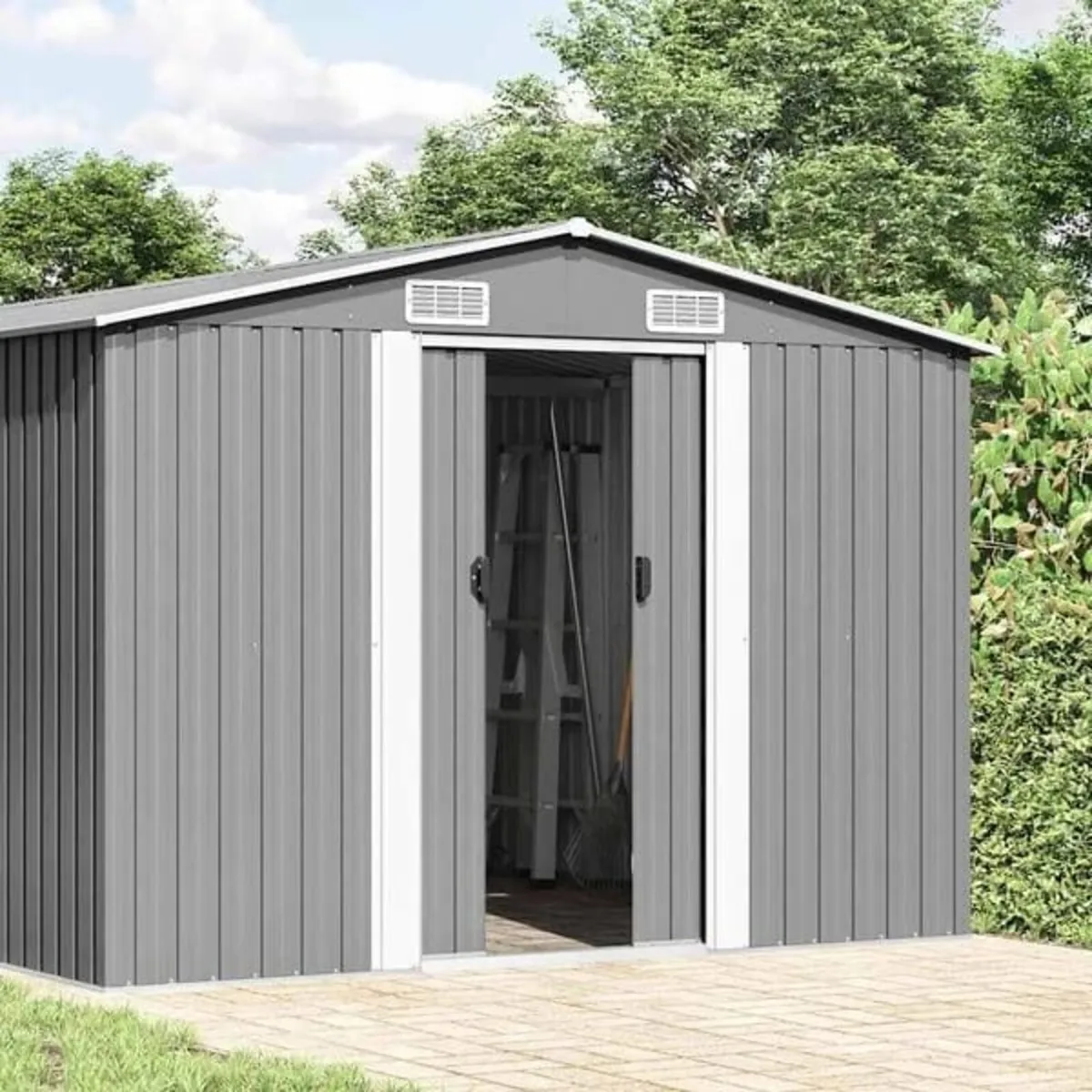 Garden Shed 257x392x181 cm Metal Grey

Description - Image 3