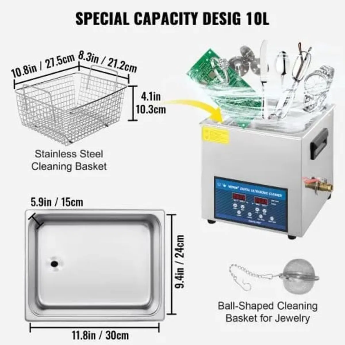 10L Ultrasonic Cleaner Dual Frequency Ultrasonic C - Image 4