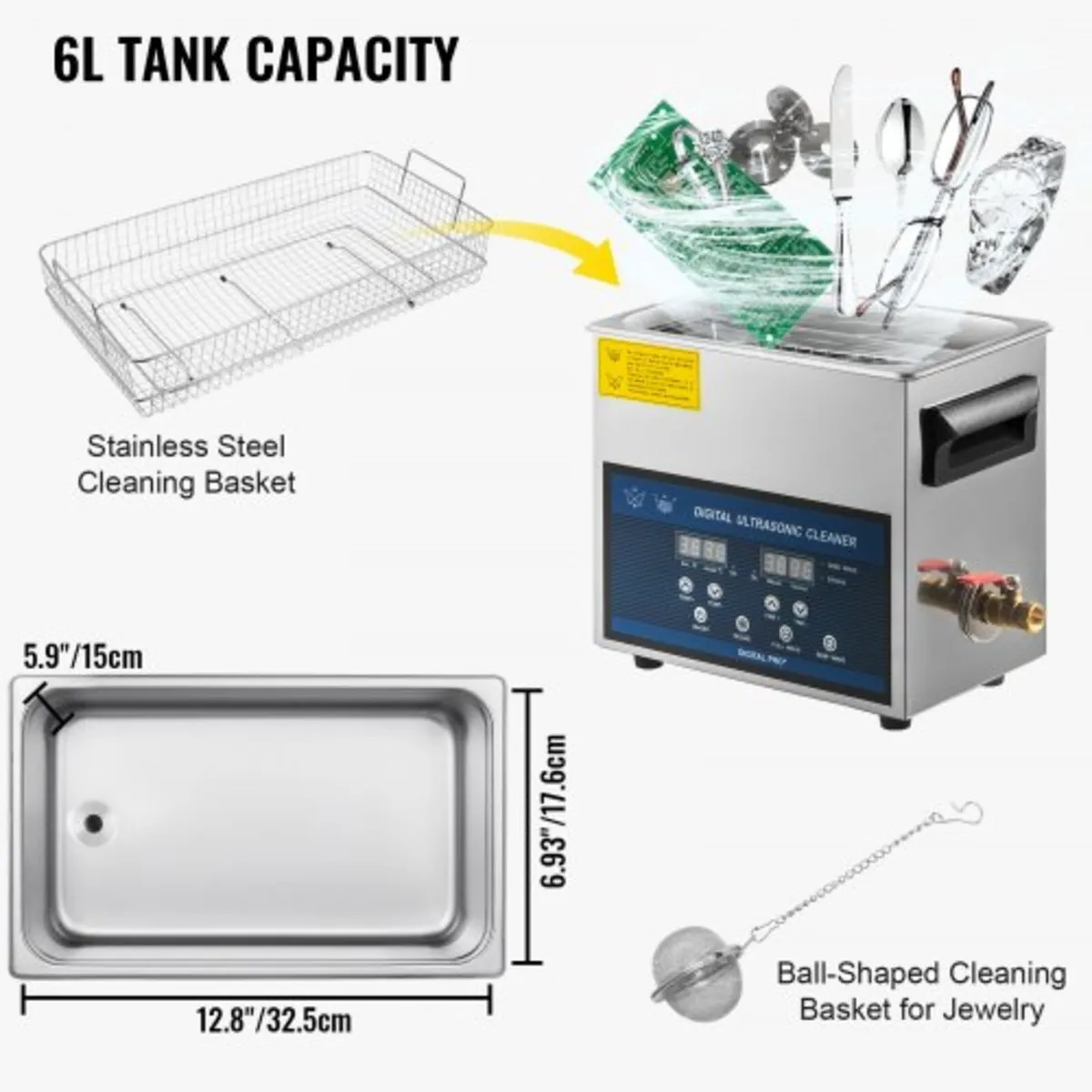 6L Ultrasonic Cleaner Dual Frequency Ultrasonic Cl - Image 2